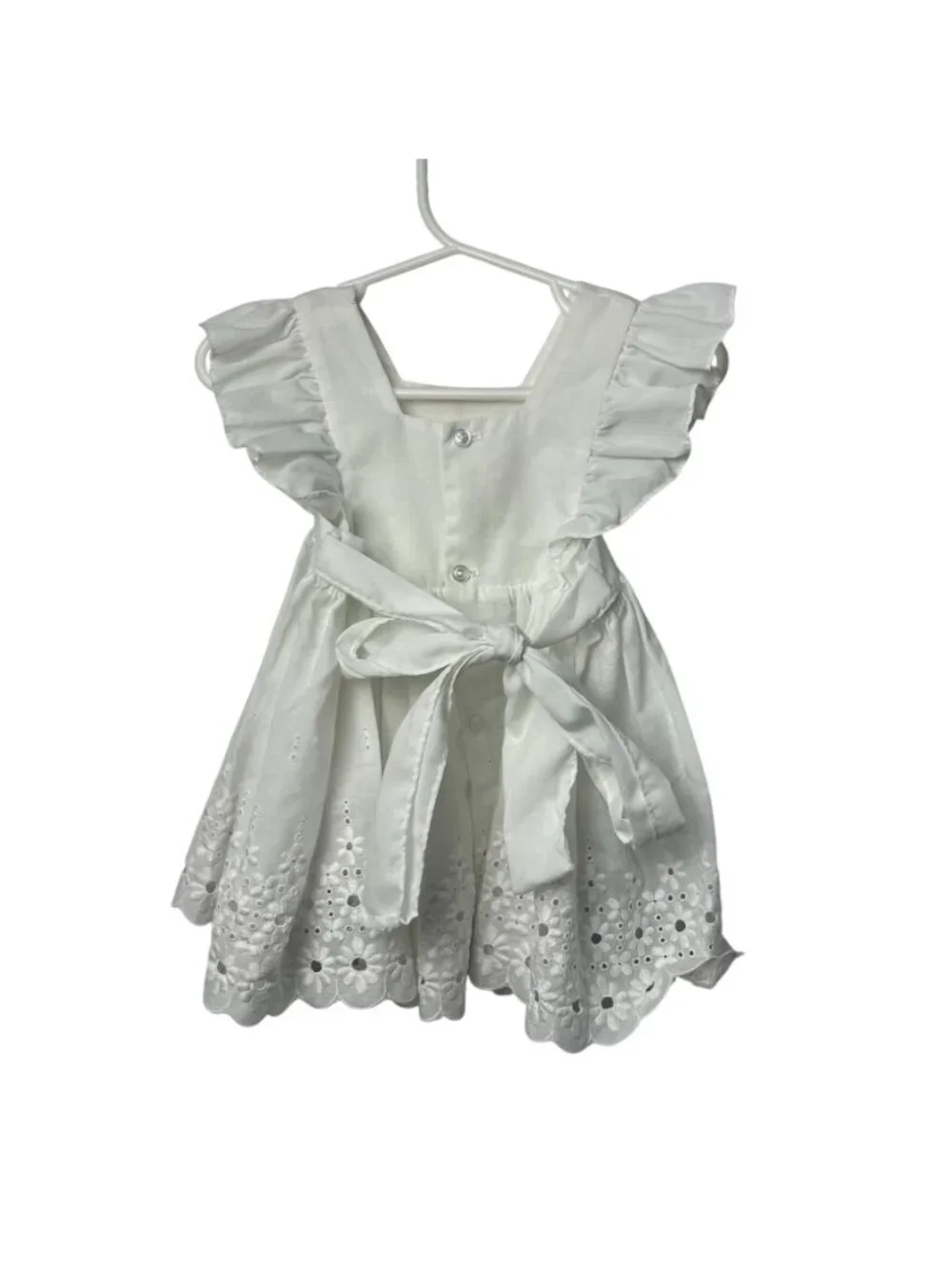 Vintage C.I. Castro & Co Toddler Eyelet Top White Tie Back Blouse 18M? Used Heir